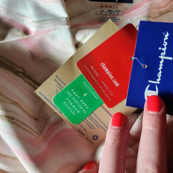 NWT Champion Pink Marble High-Rise Leggings Women's Size Small - Picture 4 of 12